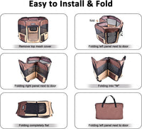 JESPET 61" Pet Dog Playpens - Brown / 36x36x24 Inch (Pack of 1) - image 3