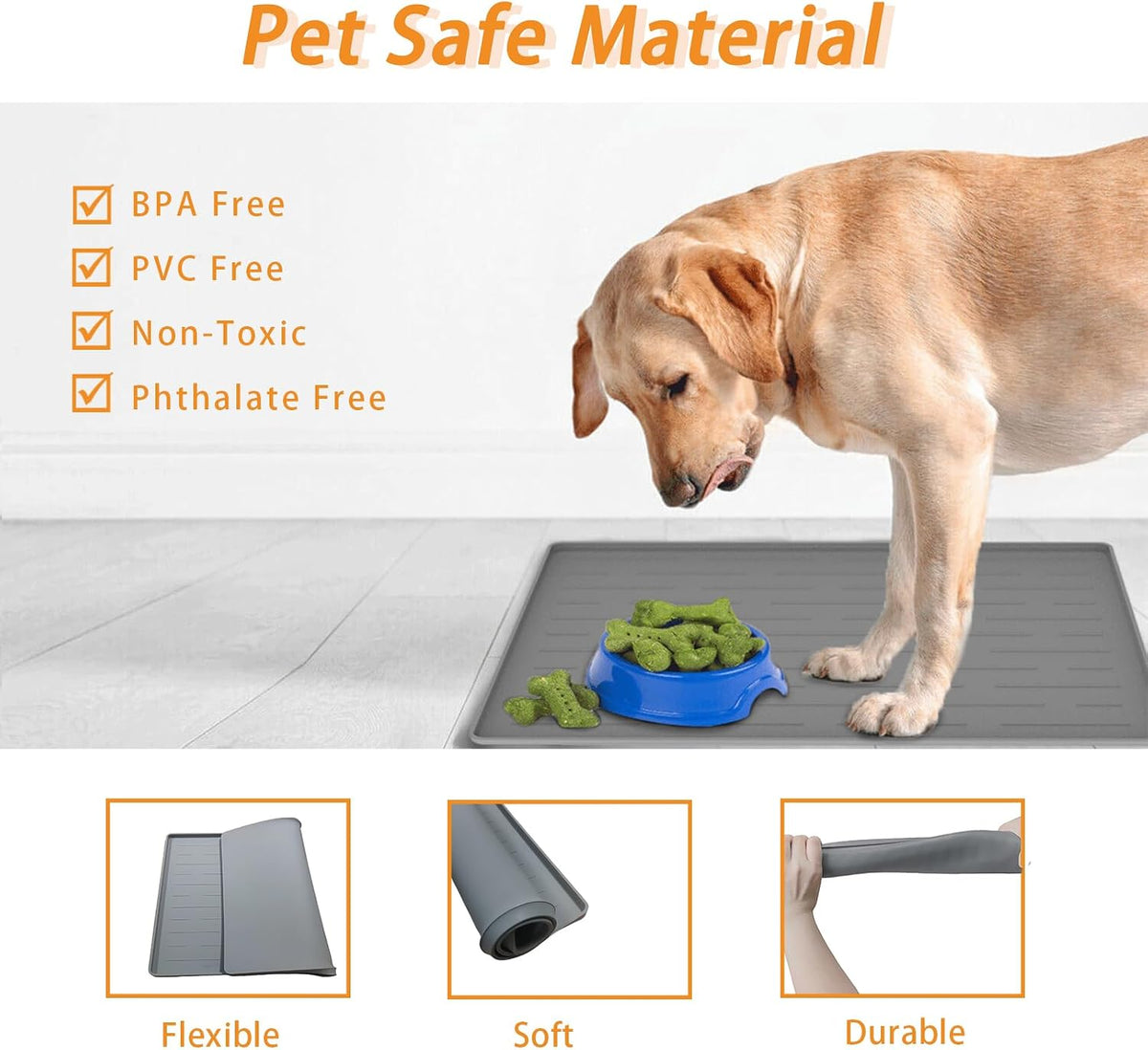 XXXXL Largest Pet Food Mat - Dark Green / 24"L x 16"W - image 4