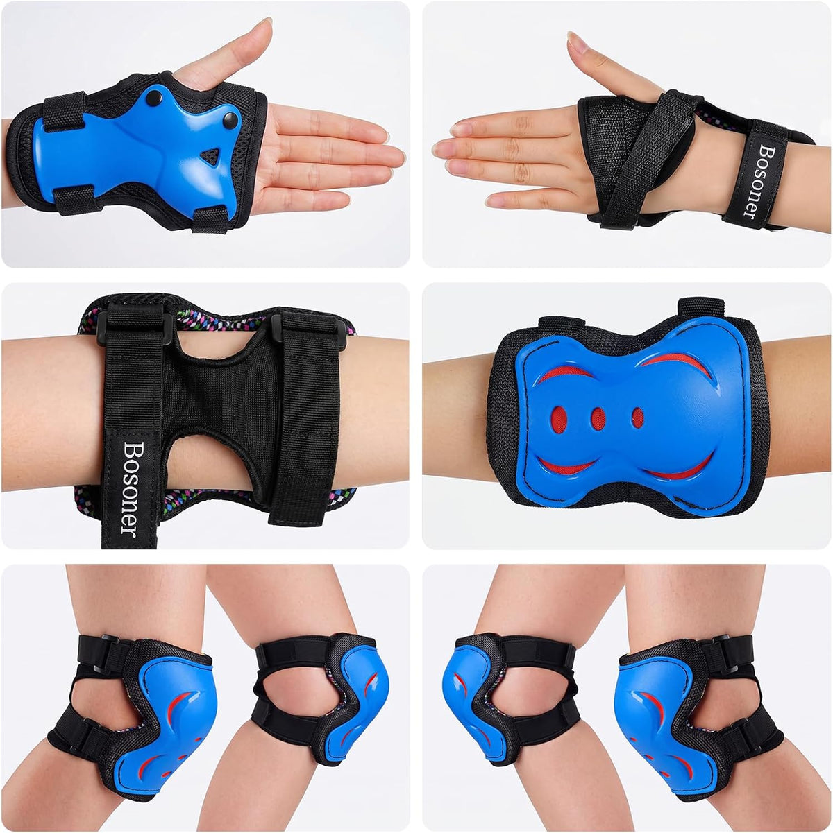 BOSONER knee pads for kids set with elbow pads and wrist guards - view 9
