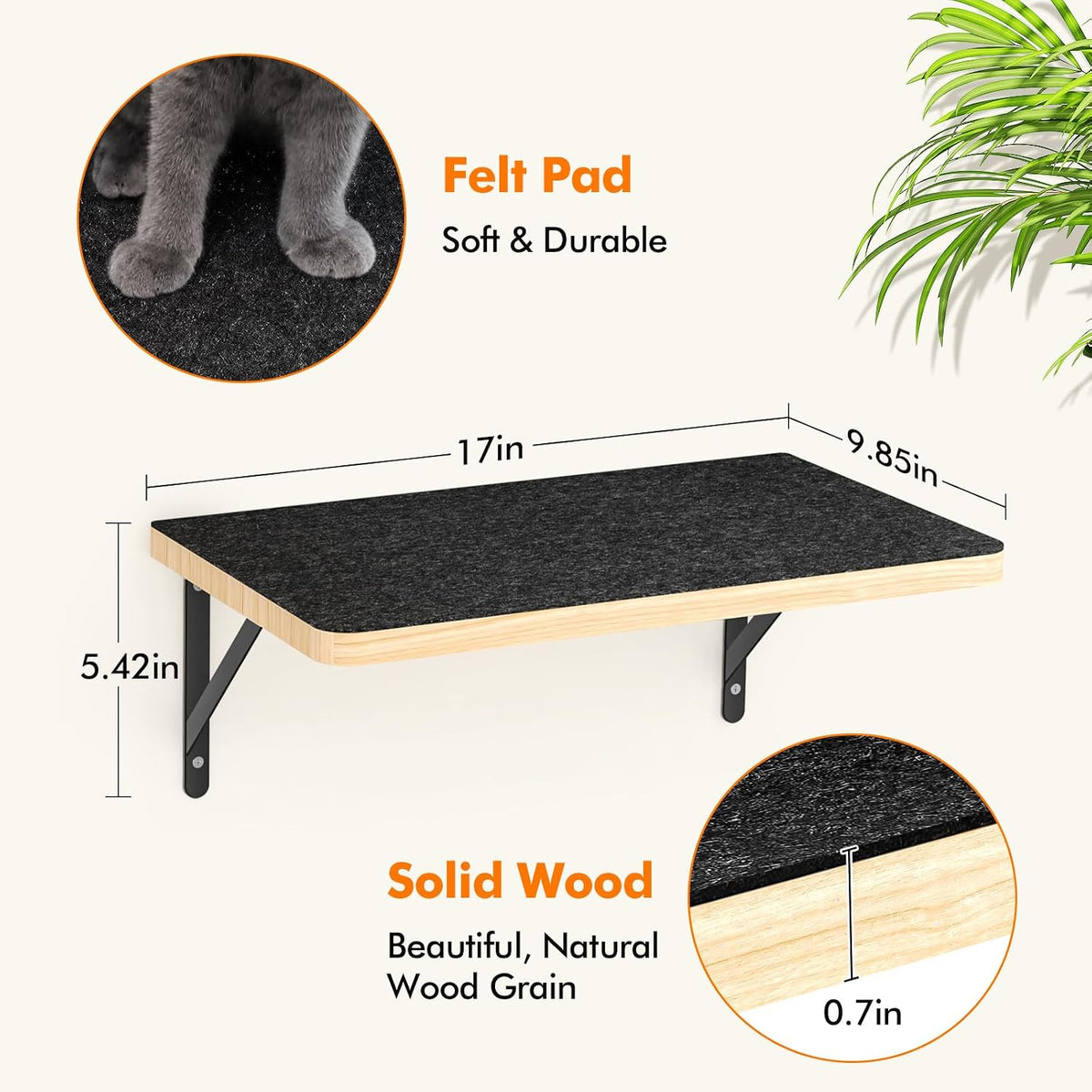 Cat Wall Shelves with 3 Steps - 2pcs Shelves - image 2