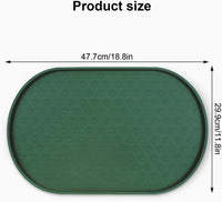 Dog Food Mat Spill-Proof Silicone Dog Bowl Mat Raised Edge Pet - Hunter Green / 19"L x 12"W - image 2