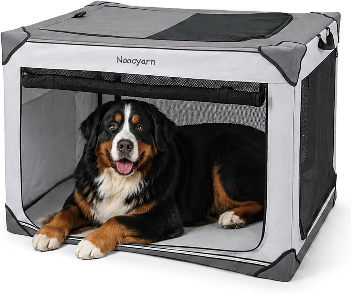 Collapsible Dog Crate for Large Dogs 36 Inch - Light Grey / 42.0"L x 31.0"W x 31.0"H