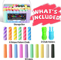 VEESA Washable Sidewalk Chalk for Kids, 10 Bright Colors - 1 Count (Pack of 48) - image 2