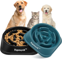 2 Pack Slow Feeder Dog Bowls for Medium Dogs & Cats – Essentials for Dogs - Medium / Black and Navy Blue