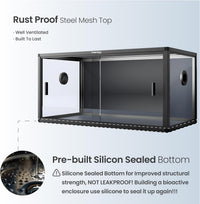 120 Gallon Reptile Tank, Stackable 4x2x2 Reptile Enclosure – Essentials for Reptiles And Amphibians - Ultimate Black / 50 Gallon - image 4