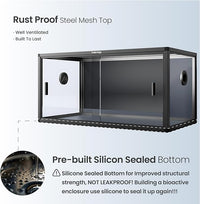 50 Gallon Bearded Dragon Tank, Reptile Enclosure for Easy Maintenance, Front Opening Reptile Tank with Top Screen Ventilation & Glass Sliding Door 36''x18''x18''
