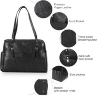 Dog Carrier Purse, Fashion Leather Pet Carrier with Pockets - Black - image 4
