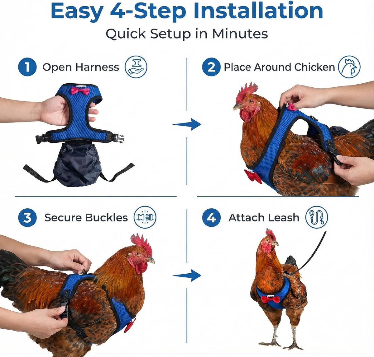 Adjustable Chicken Harness Diaper - Small / Blue - image 3