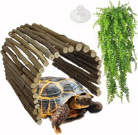 Extra Large Tortoise Hide Reptile Hideout Wood Turtle Tunnel – Essentials for Reptiles And Amphibians - XL-19.7 x 11.8 -2 PACK