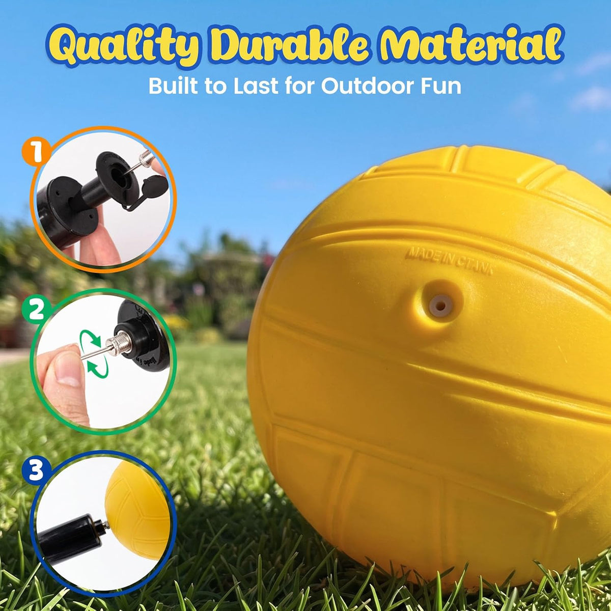 LovesTown 5 pack kids sports balls with football, soccer ball, basketball, baseball and mesh bag - view 3
