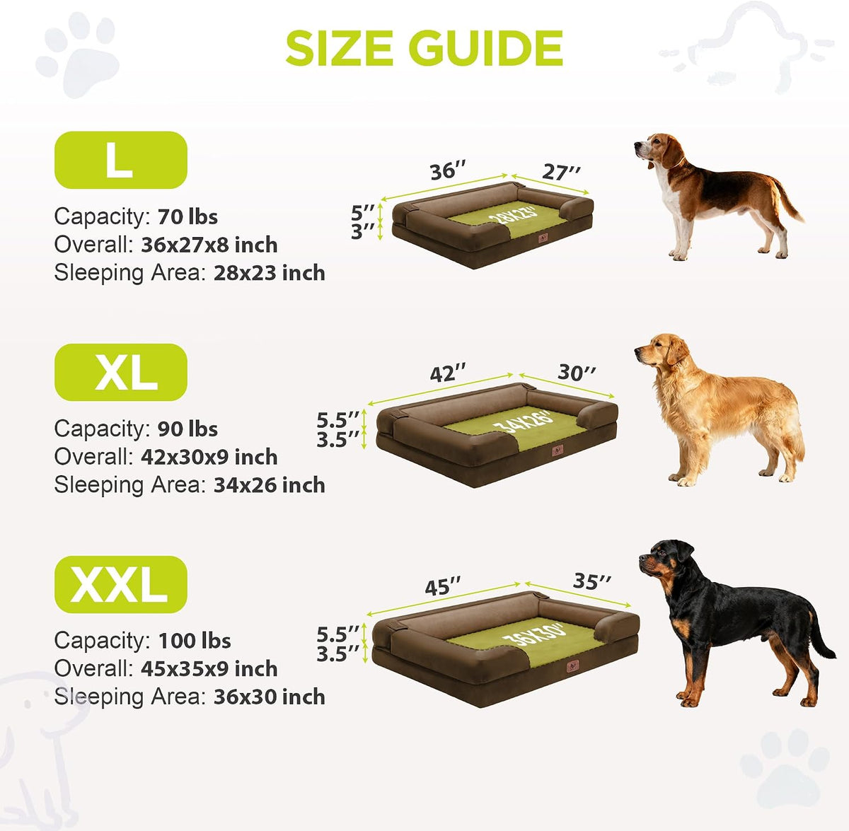 Waterproof Orthopedic Dog Bed for Extra Large Sized Dogs – Essentials for Dogs - 36 x 27 x 7.5 in / Dark Brown - image 4