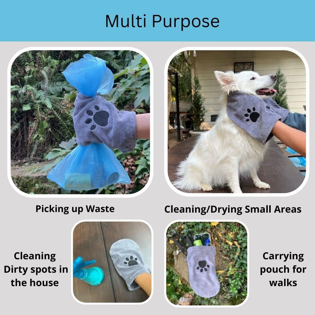Penny & Niko Microfiber Pet Towel Mitts - Standard - 4 pack / Gray - image 4