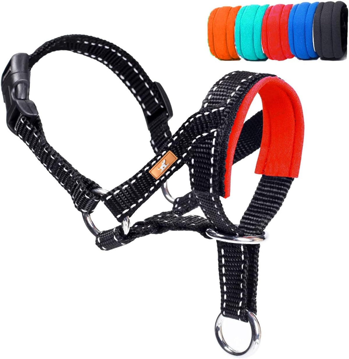 Dog Head Collar, Head Collar with Reflective Strap to Stop Pulling for Small Medium and Large Dogs - S / Red