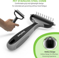 Deshedding Dog Brush for Shedding, Undercoat Rake for Dog&Cat – Essentials for Dogs - Grey - image 4