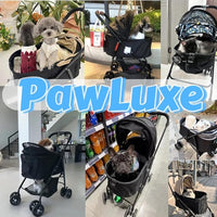 4 Wheels Pet Stroller 4 in 1 Pet Stroller with Detachable Carrier for Small & Medium Dogs Cats up to 55 lbs Easy-Folding Travel Dog Wagon with Car Seat Breathable Mesh,Black