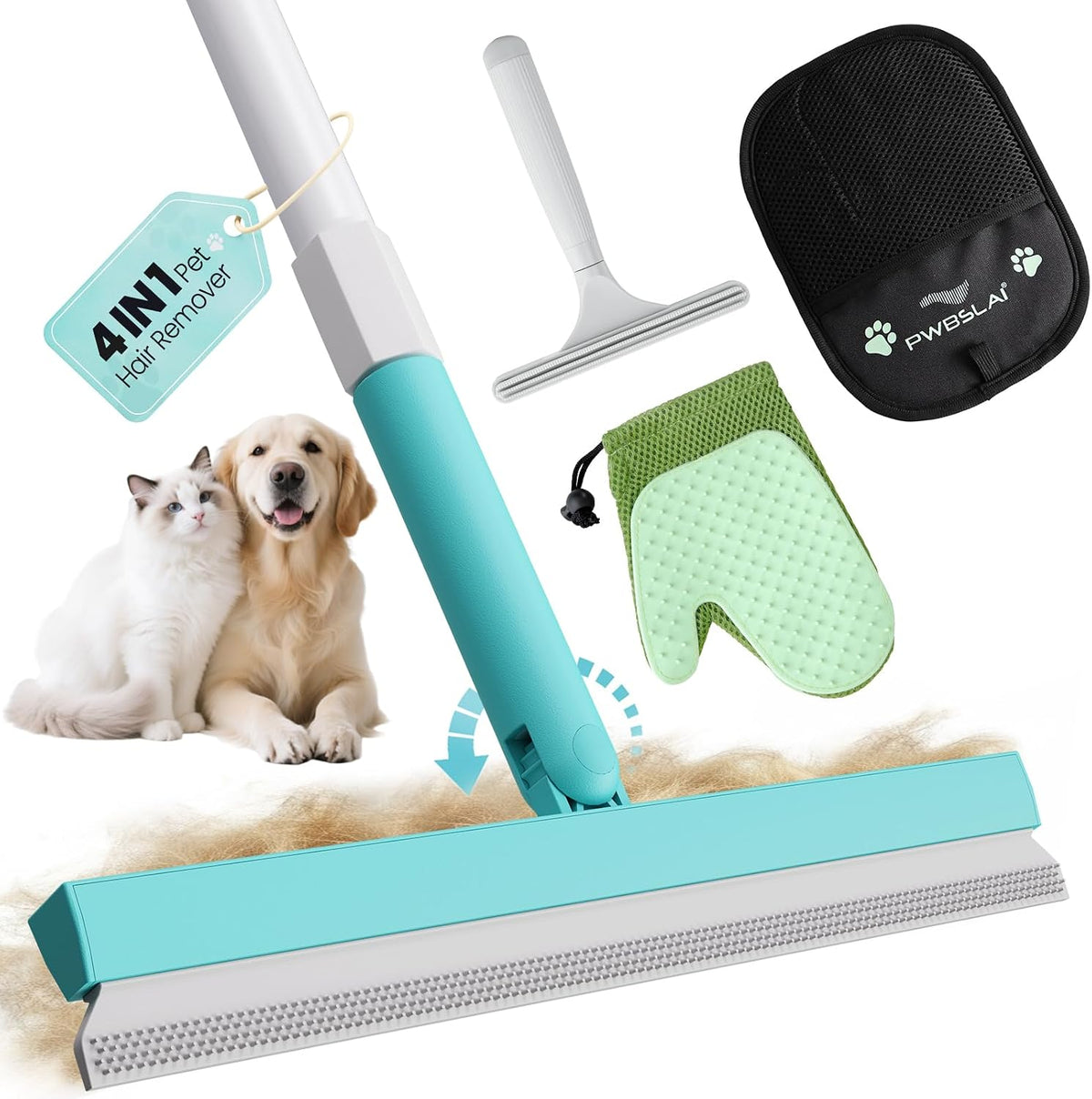 Carpet Rake for Pet Hair Removal Tool - Blue