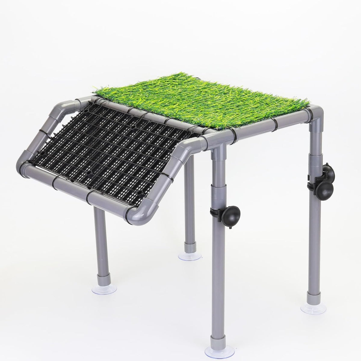 Extra Large Turtle Basking Platform with Artificial Grass – Essentials for Fish - Basking Platform 13.4" W × 10" D