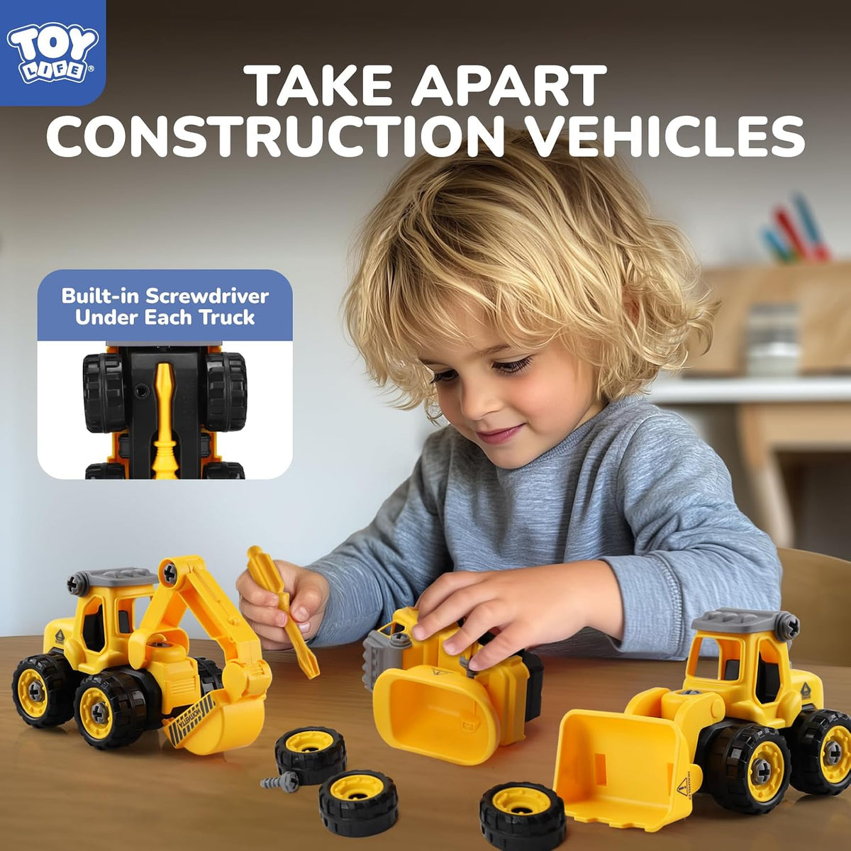 TOY Life 28 PCS Construction Toys for boy Age 3-5 - Construction Toys Sandbox Toys - image 2