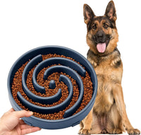 JASGOOD Slow Feeder Dogs Bowl for Large Medium Dogs - Large / G-Ink Blue
