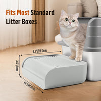 Cat Litter Box Step, Large Cat Litter Ramp with Filter Function - Light Grey Raised - image 2