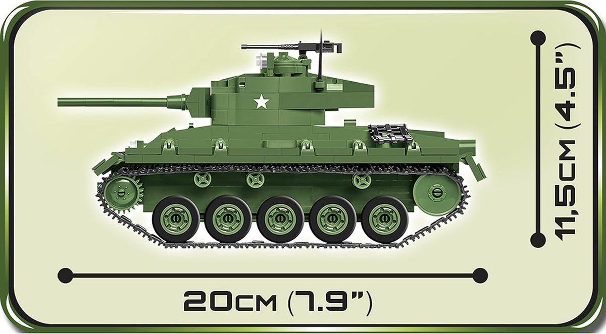 COBI Historical Collection M24 Chaffee tank building block set with 588 pieces and two soldier figur - view 4