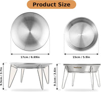 Elevated Cat Bowls, Wide Stainless Steel Cat Food Bowls with Metal Stand Whisker Stress-Free - Plate and Bowl Set - image 2
