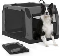 PETSFIT Dog Travel Crate, Soft Sided Dog Crate, Easy to Set Up - 36.0"L x 24.0"W x 23.0"H / Grey