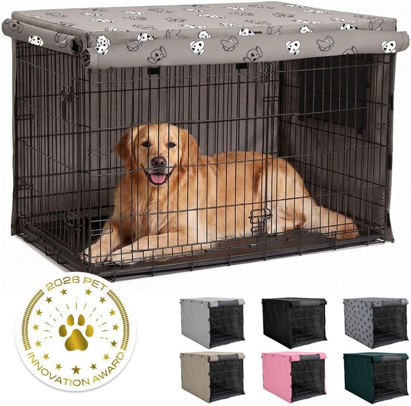 GORILLA GRIP Dog Enclosure Crate Cover Kennel Cage Topper 42in - Taupe Dogs / 42" X 28" X 30"