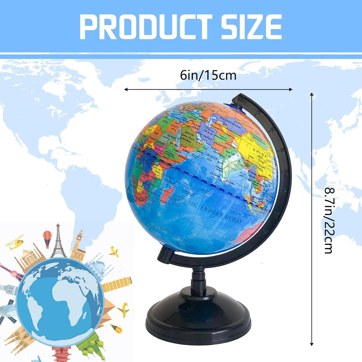 6'' Geographic World Globe for Kids - image 2
