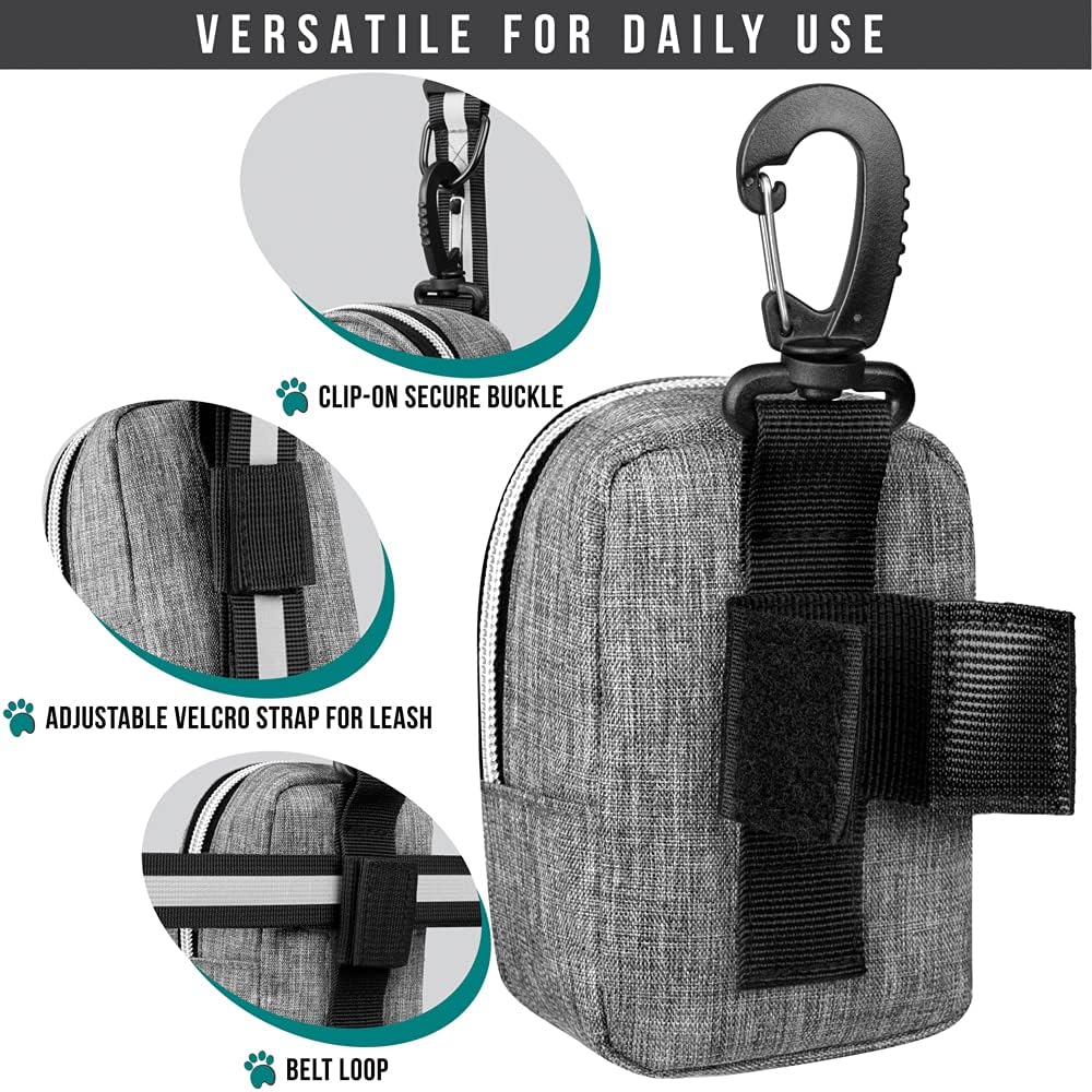 PetAmi Dog Poop Bag Holder for Leash - Heather Gray / 1 Count (Pack of 1) - image 4