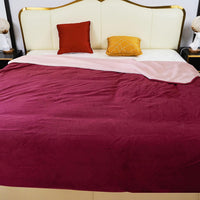 Waterproof Blanket for Bed Couch Sofa, Reversible & Reusable Cat - 80"x90" / Burgundy/Rose Pink