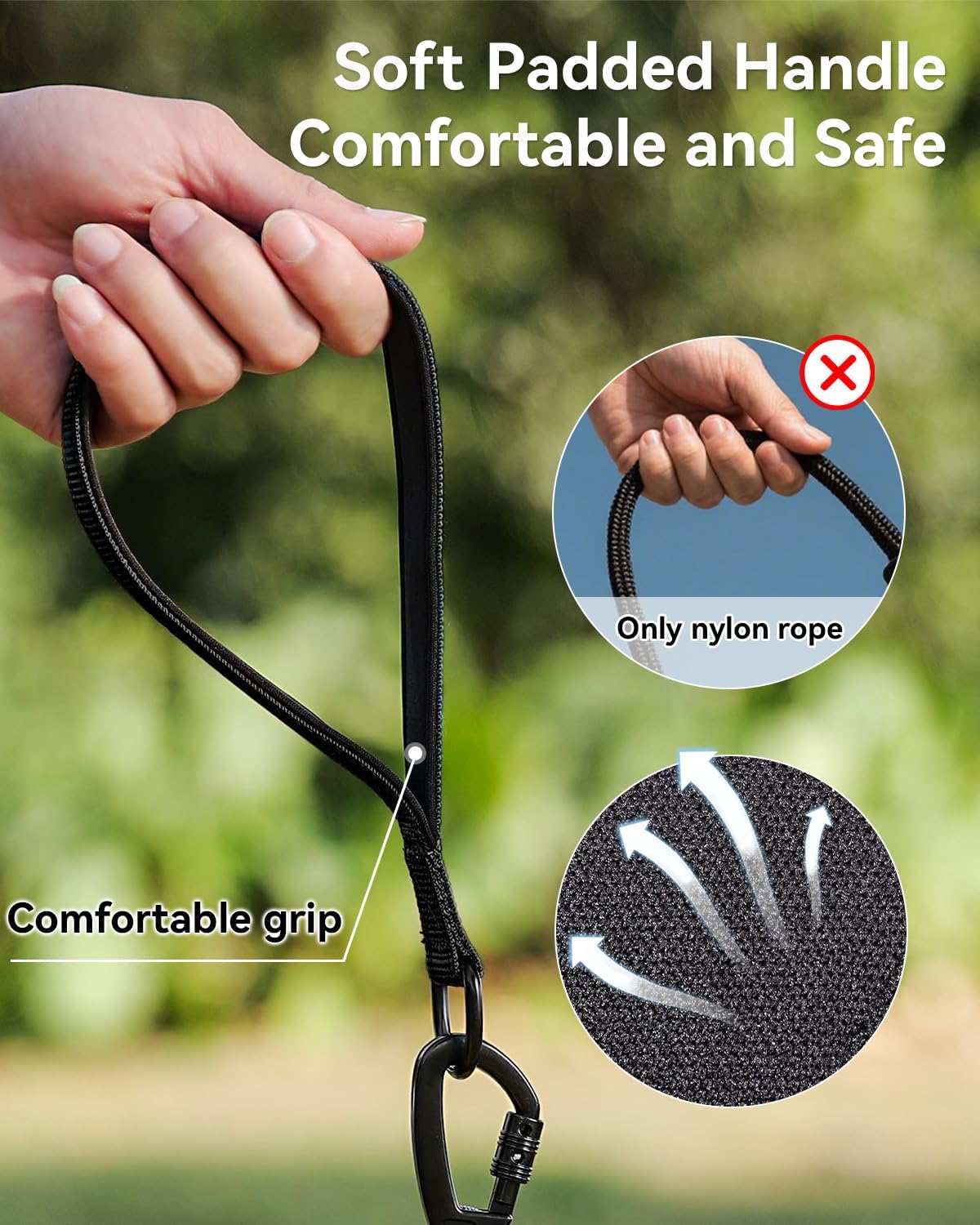 Joytale Long Dog Leash for Yard Tie Out & Recall Training - Black / 30FT - image 3