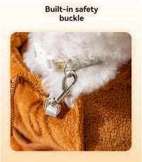Cat Puppy Costume Plush Outing Backpack Cute Bear Bee Design Anti-Escape Bag for Kitten Cat Small Dog (Bear,Small)