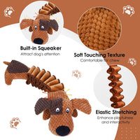 Squeaky Dog Toys for Large Dogs, Tough Tug of War Puppy Toy - Brown / Long neck dog - image 2