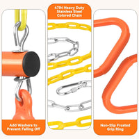 Take Me Away 18'' Trapeze Swing Bar Rings 48'' Heavy Duty Plastic - Orange - image 3