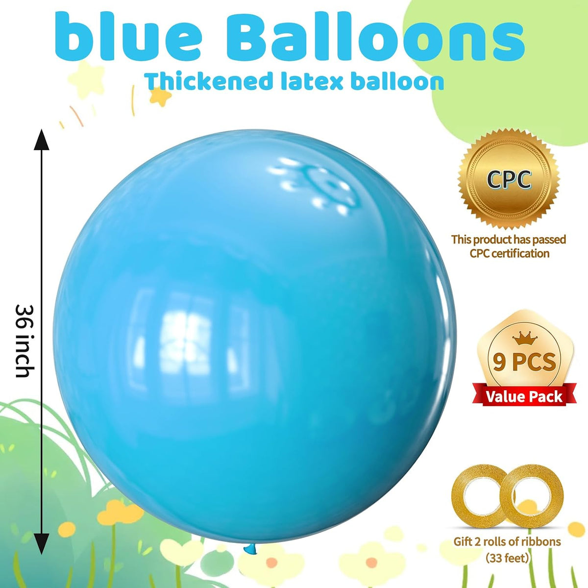 200pcs Balloons 5 Inch Assorted Colors - D08-light Blue / 36inch（Giant） - image 2