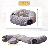 Cat Tunnel Bed for Indoor Cats - Light Grey / XL:37.5X37.5X10" - image 2