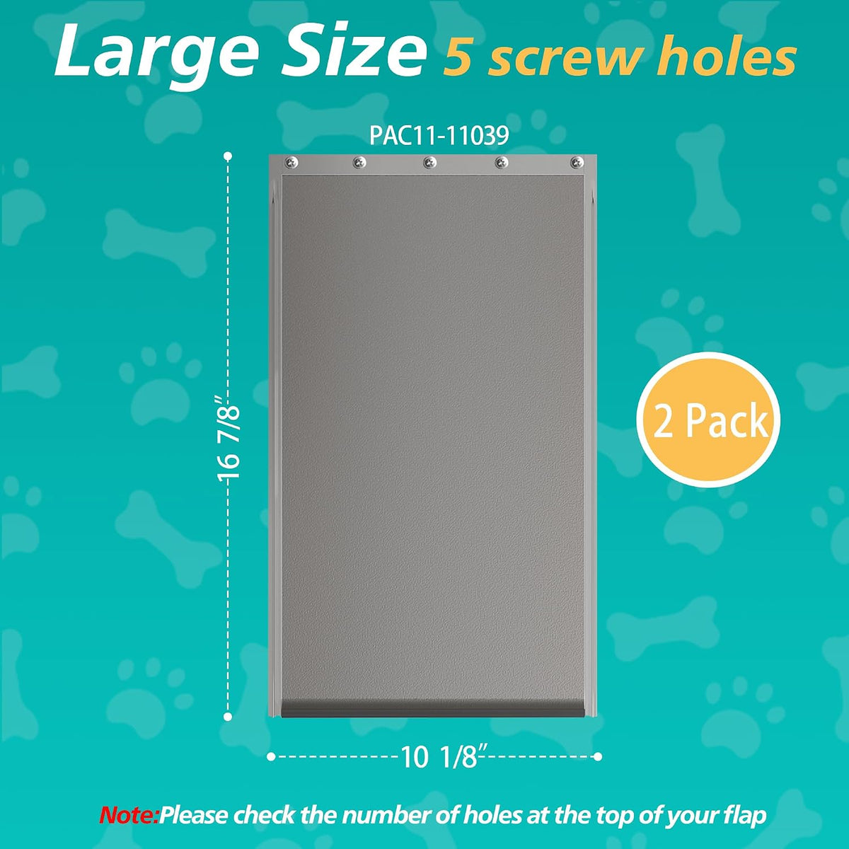 2-Pack Large Dog Door Replacement Flaps with Screws – Essentials for Dogs - 2-flap / Large - image 2