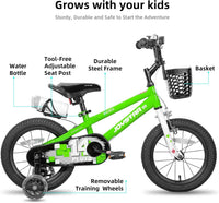 JOYSTAR Pluto 12-20" Kids Bike with Light Up Training Wheels – Fun for Kids & Family - Green / 14 Inch with Flash Training Wheels - image 2