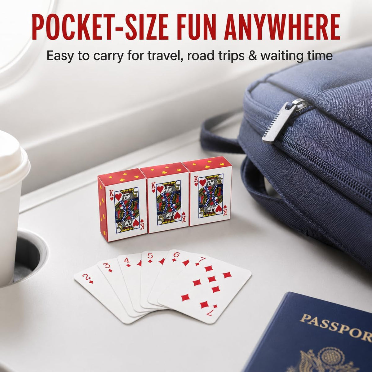 SHOWHIHI mini playing cards, 20 tiny red decks of 54 cards each, 1.65 inches tall - view 20