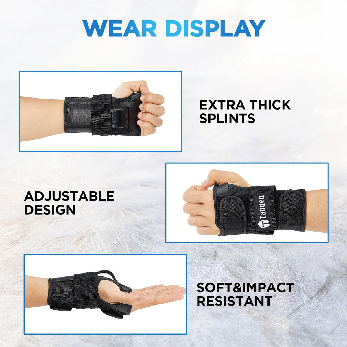 Tanden Wrist Guards for Skating Protective Gear Adult and Kids Wrist - Large - image 4