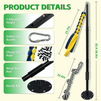 Flirt Pole for Dogs, Interactive Dog Toys Extendable Teaser Wand with Lure Chewing Toy, Chase - Tether Tug 39.4Inch-Black - image 2