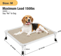 Veehoo Chew Proof Elevated Dog Bed, Cooling Raised Pet Cot - Beige Coffee / 32.0"L x 25.0"W x 7.0"Th - image 3