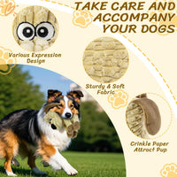 Squeaky Stuffed Dog Toys, Chew Dog for Large Medium Small Breeds – Essentials for Dogs - Khaki - image 2