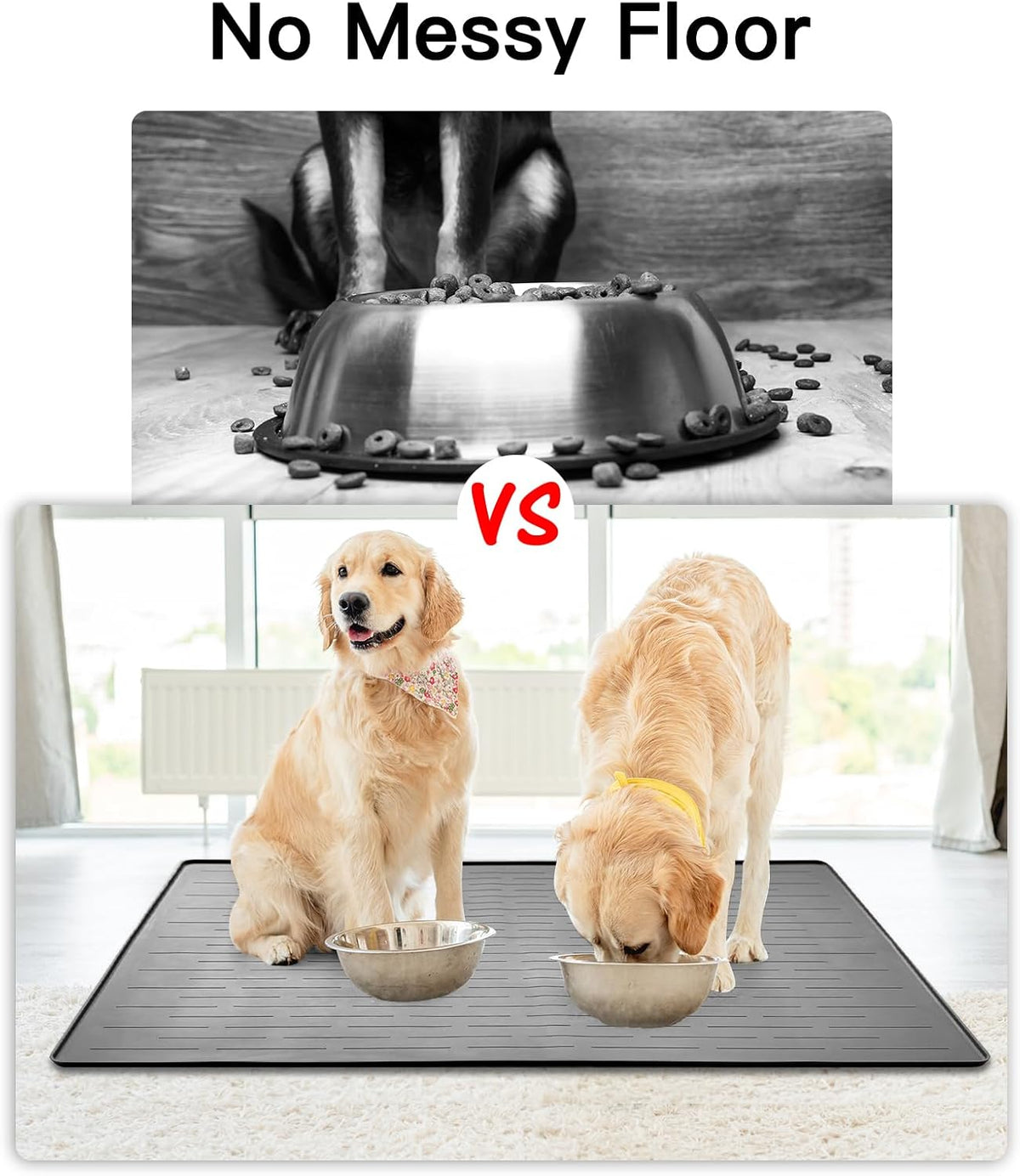 XXXXL Largest Pet Food Mat - Light Gray / 39.4"L x 29.5"W - image 4