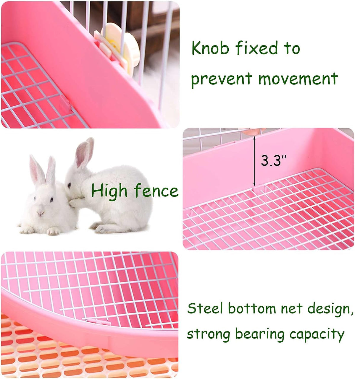 Large Rabbit Litter Box Bunny Corner Toilet Box Potty Trainer Bigger - White - image 4