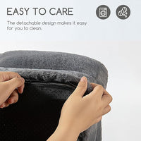Hollypet Fluffy Plush Dog Cat Pet Couch Soft Calming Sofa Bed for Medium Small Cats and Dogs, Gray, M