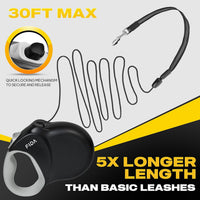 Fida Upgraded Retractable Dog Leash, Heavy Duty - Large（30ft） / Black - image 2