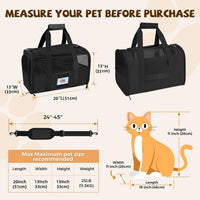 Soft Cat Carrier, Small Dog Bag Soft-Sided Cat Carriers - Black / 13.0"L x 13.0"W x 20.0"H - image 3
