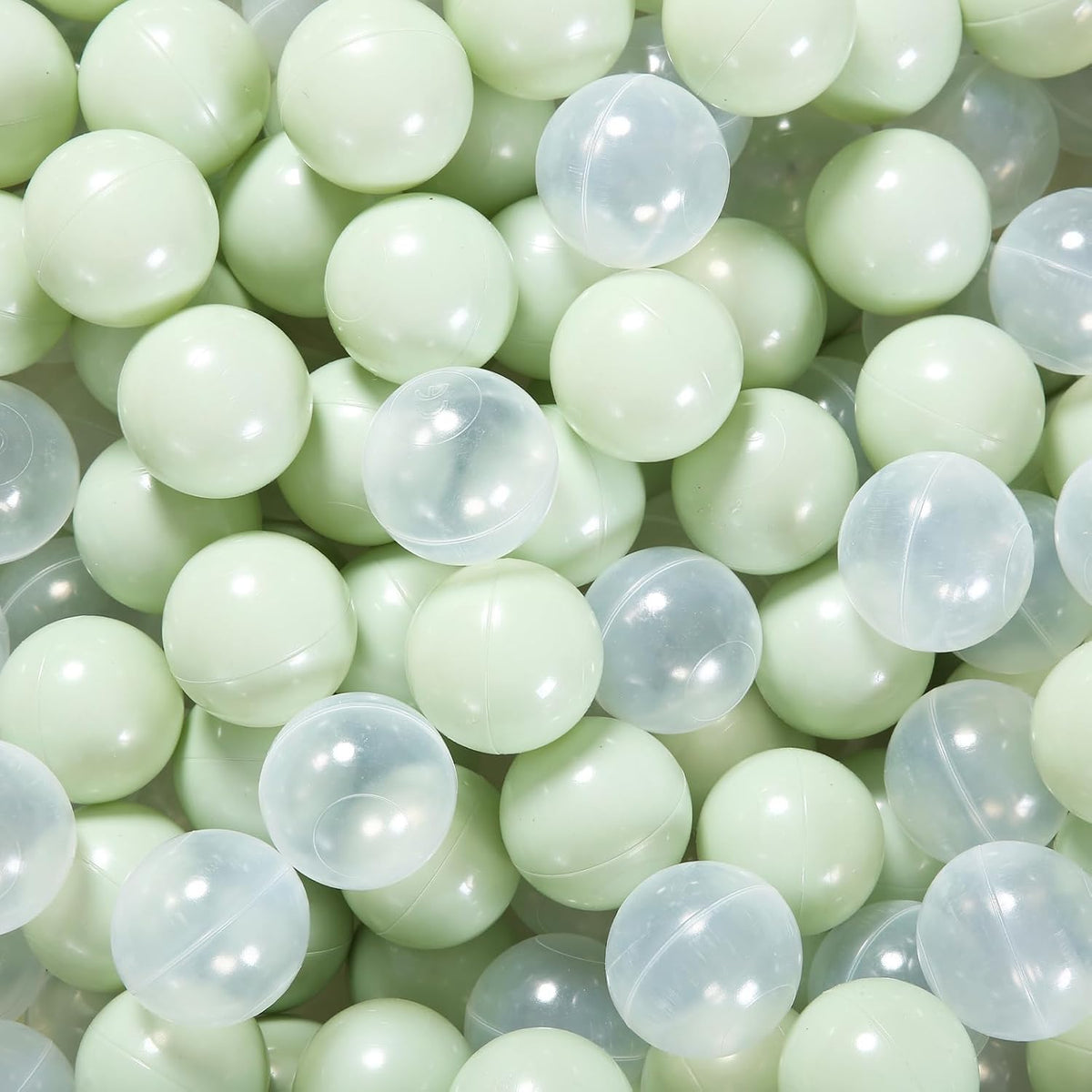 GUESVOT ball pit balls, 100 crush proof plastic balls with reusable storage bag - view 3